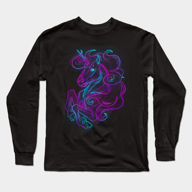 Electric Unicorn Long Sleeve T-Shirt by Khrysalis Studios